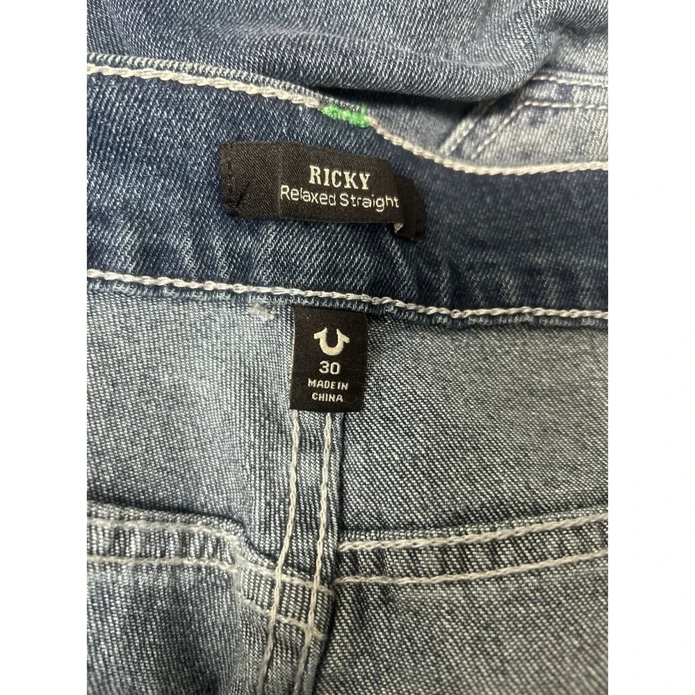 NWT True Religion Men's Ricky SN Flap Straight Dark Wash Size 30/34